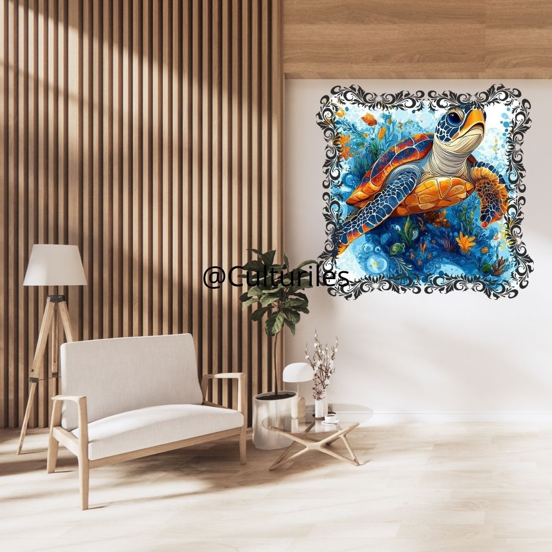 Caraïbes – Tortue des mers - Artwork, Printable Digital Download
