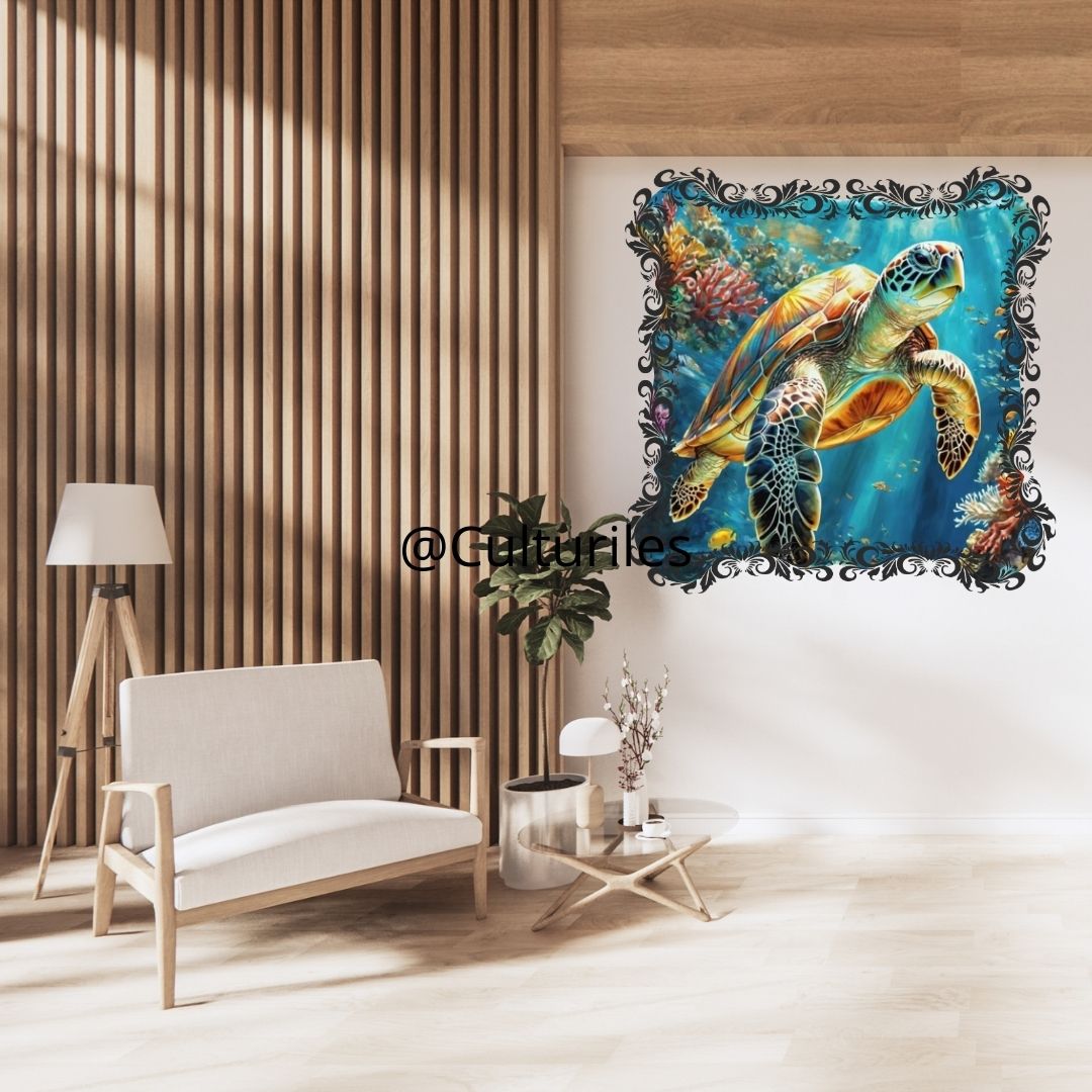 Caraïbes – Tortue des mers - Artwork, Printable Digital Download