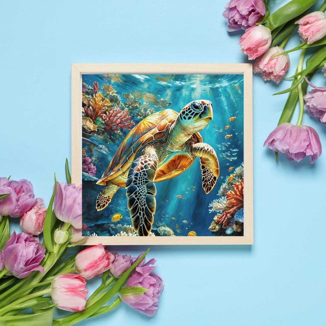 Caraïbes – Tortue des mers - Artwork, Printable Digital Download