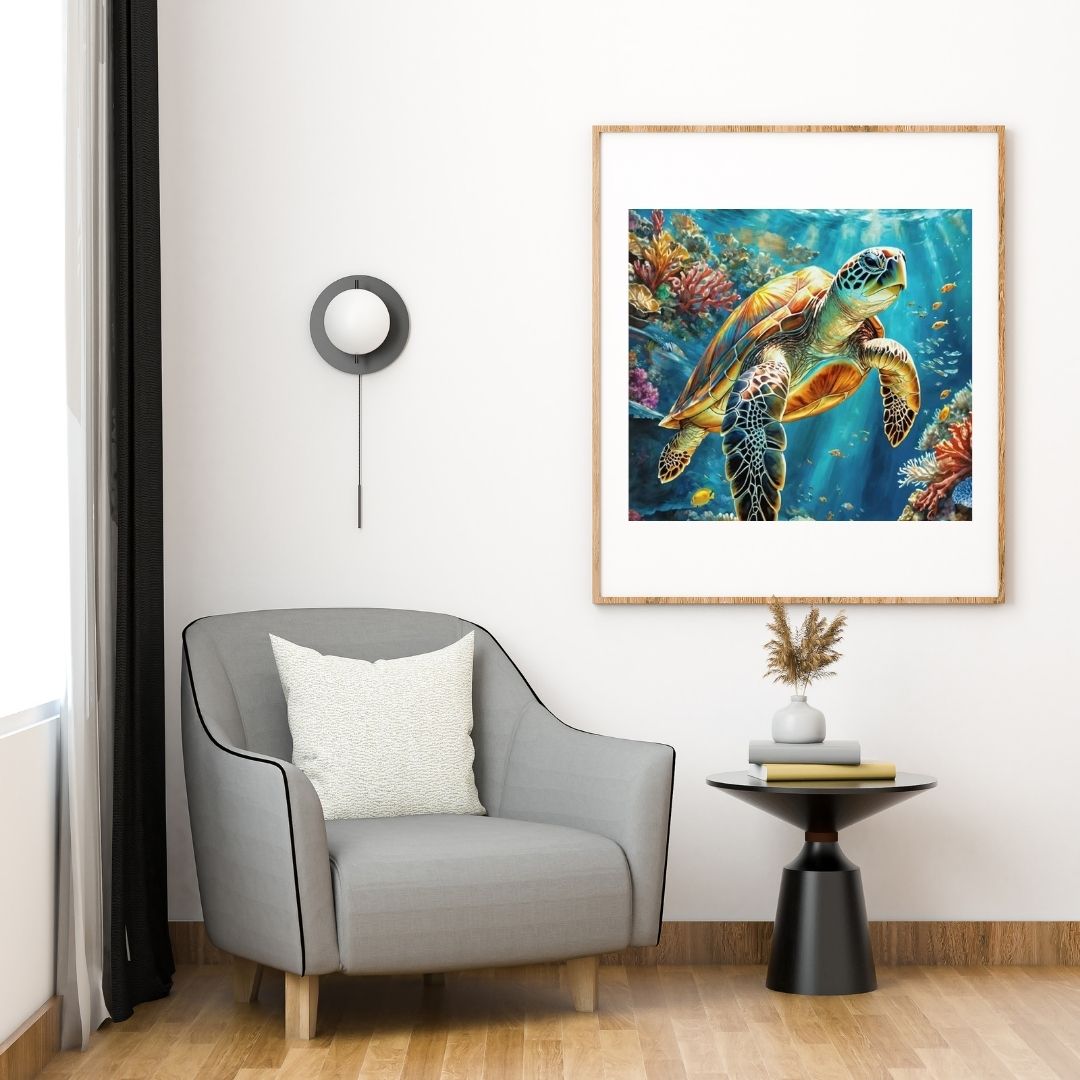 Caraïbes – Tortue des mers - Artwork, Printable Digital Download