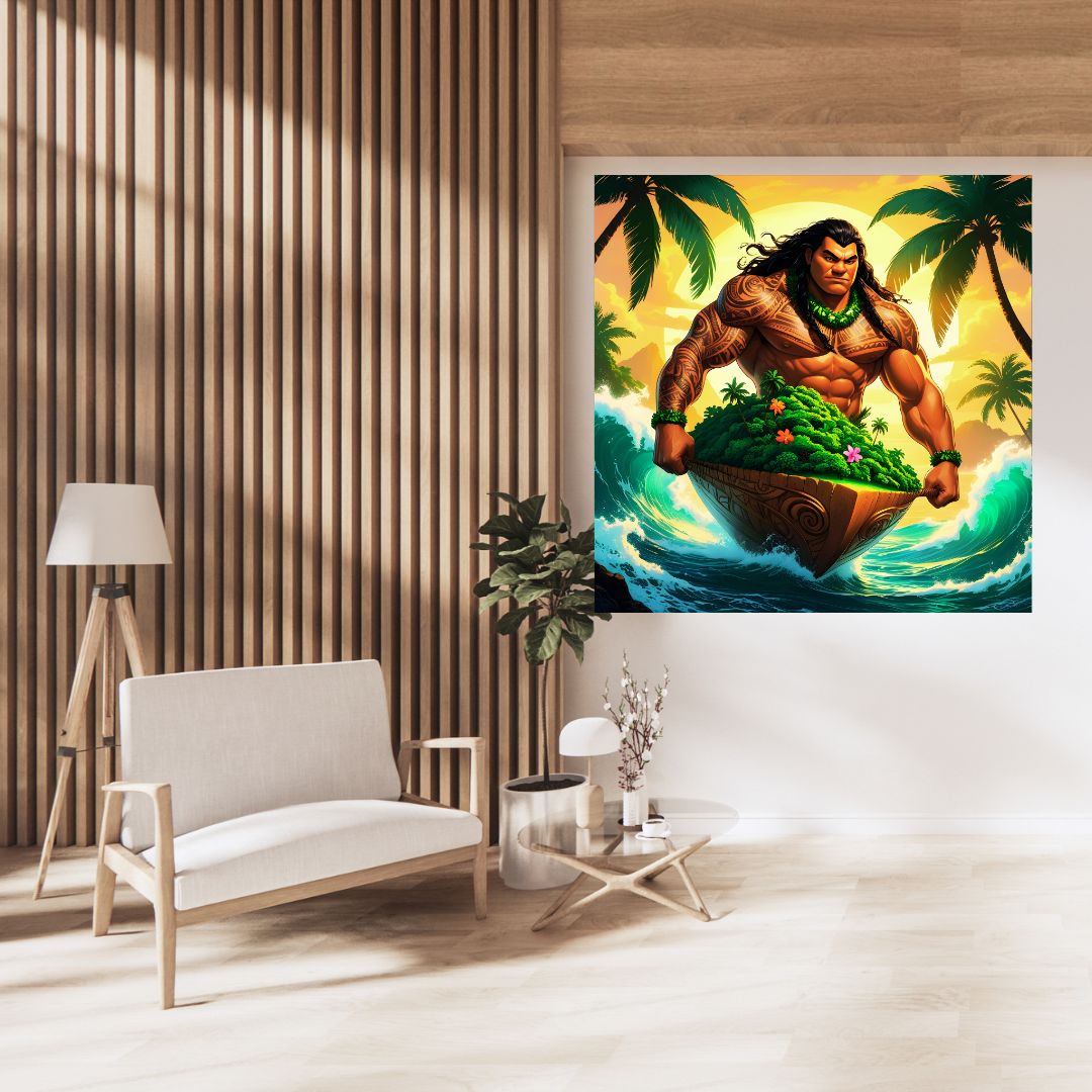 Légendes de l’Océan : Māui le Demi-Dieu | Art Vibrant & Traditionnel – Motifs Tribaux de Nouvelle-Zélande | Téléchargement Instantané)