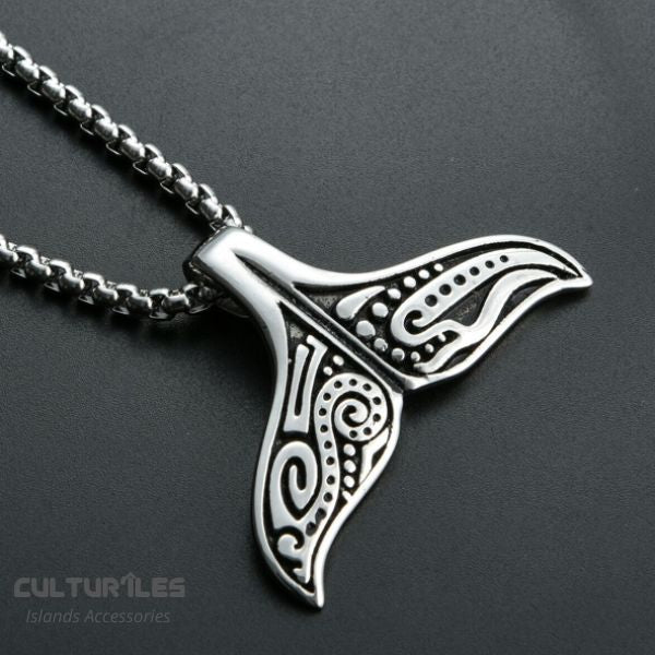 Collier Pendentif Hommes - Collier Maori Queue de Baleine - Collier de protection - Polynésie / Nouvelle Zélande