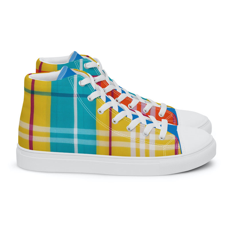 Baskets hautes en toile Madras Bicolore – Homme