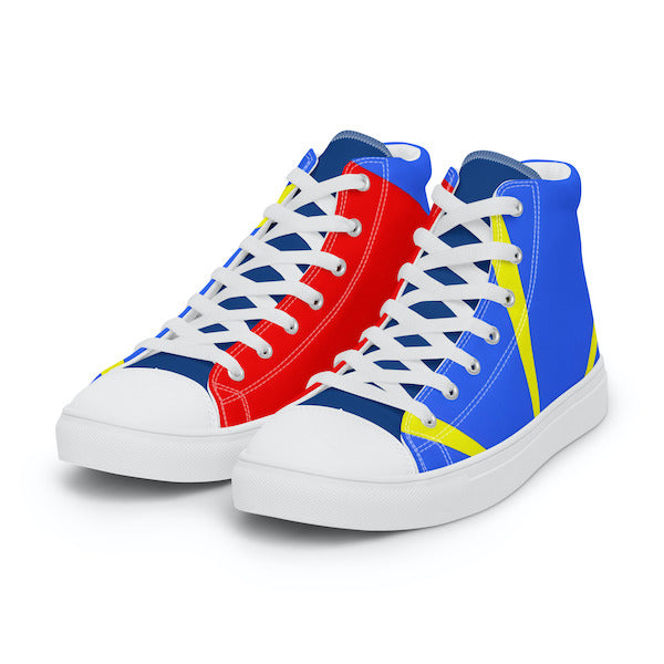 Baskets hautes en toile homme - Aux couleurs du drapeau de la Réunion