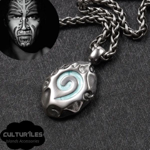 Collier Pendentif Hommes KORU Maori - Collier de protection - Polynésie / Nouvelle Zélande