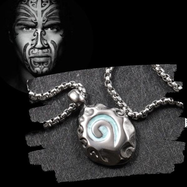 Collier Pendentif Hommes KORU Maori - Collier de protection - Polynésie / Nouvelle Zélande