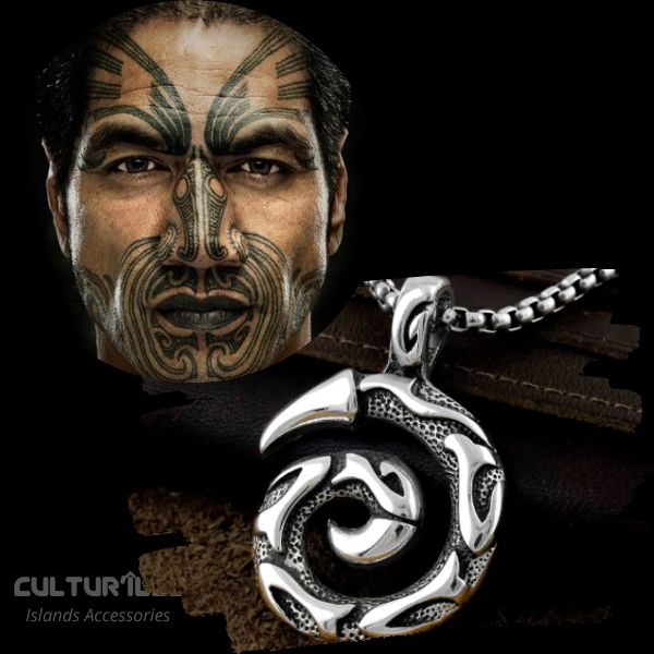 Collier Pendentif Hommes KORU Maori - Collier de protection - Polynésie / Nouvelle Zélande