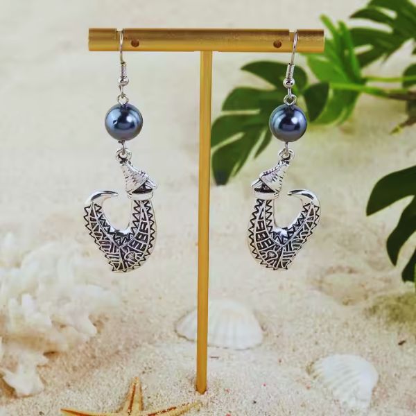 Boucles d’Oreilles "Ataroa" inspirées des traditions polynesiennes