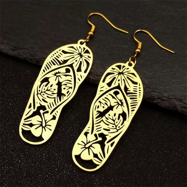 Boucles d'Oreilles Pendantes Tongues de Plage – Esprit Vacances et Élégance Décontractée