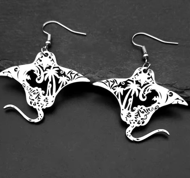 Boucles d'oreilles Raie Manta