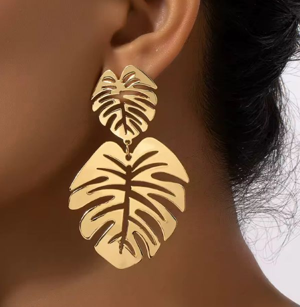 Boucles d'Oreilles Polynésiennes - Feuille de Uru