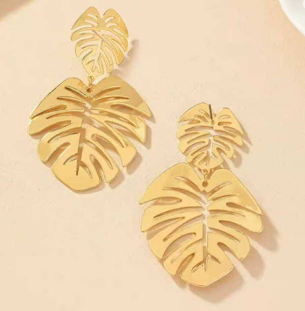 Boucles d'Oreilles Polynésiennes - Feuille de Uru