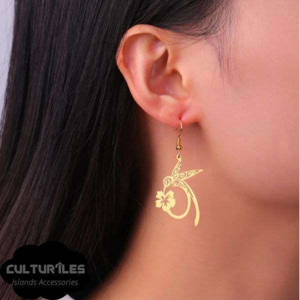 Boucles d'Oreilles Polynésiennes – Colibri Sacré