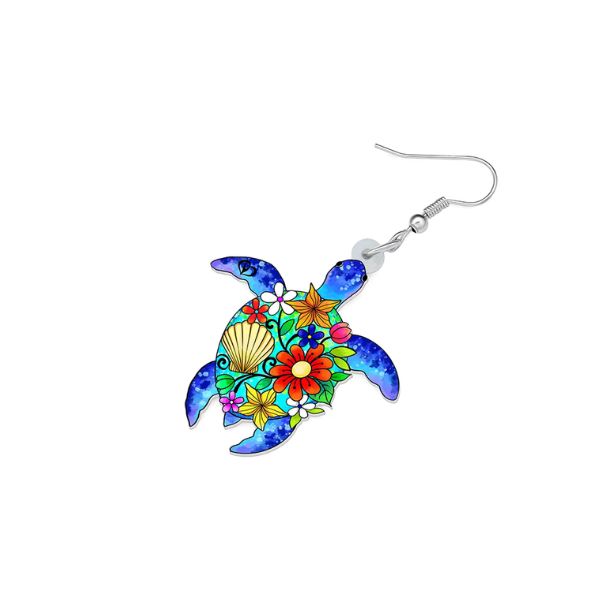 Boucles d’oreilles Acrylique – La Tortue, Symbole des Océans