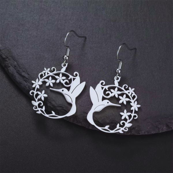 Parure Colibri Femme – Collier et Boucles d’Oreilles en Acier Inoxydable