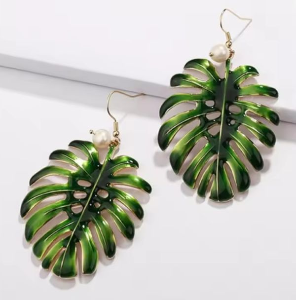 Boucles d'Oreilles Polynésiennes - Feuille de Uru