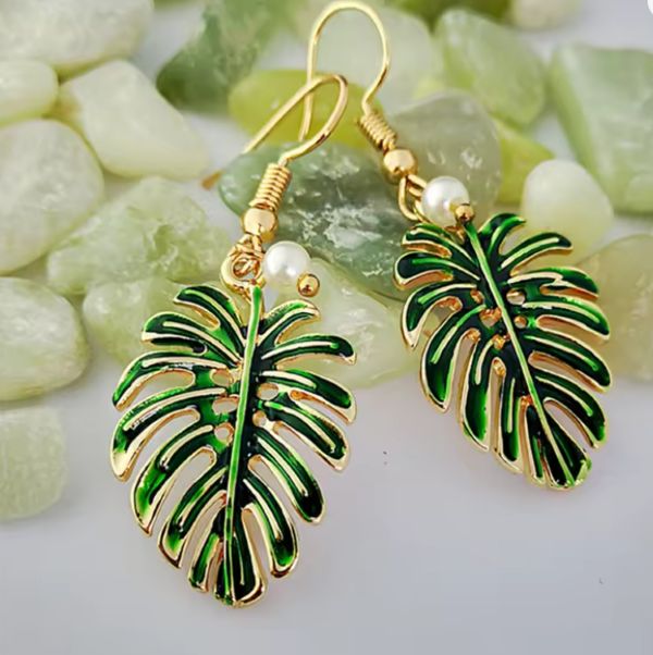Boucles d'Oreilles Polynésiennes - Feuille de Uru