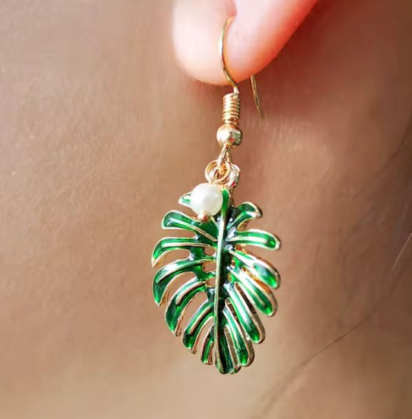 Boucles d'Oreilles Polynésiennes - Feuille de Uru