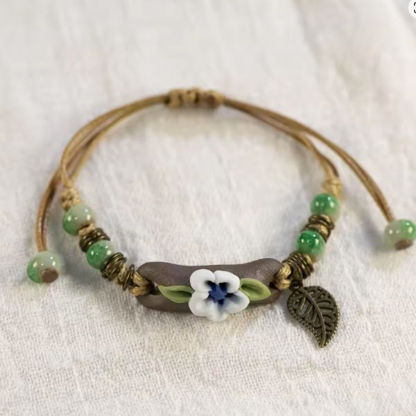 Bracelet Ethnique en Céramique – Tissé Main pour un Style Intemporel