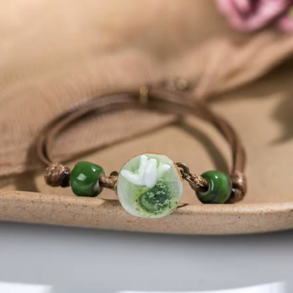 Bracelet Céramique Tressé à la Main – Charme Ethnique et Esprit Moderne