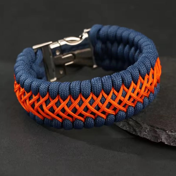 Bracelet Paracorde Tressé à 7 Cœurs – Style Vintage