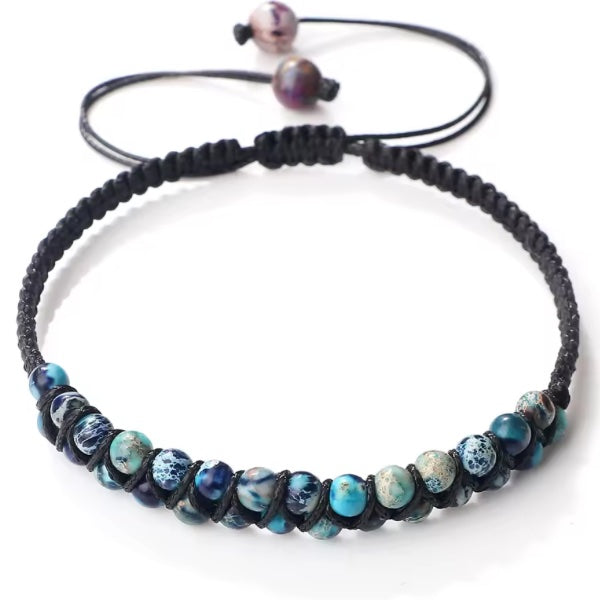 Bracelet en Pierres Naturelles – Élégance Tressée de Madagascar