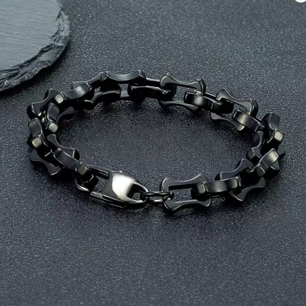 Bracelet Hommes – Makoa - Chaîne Maillons Oxydés Noir