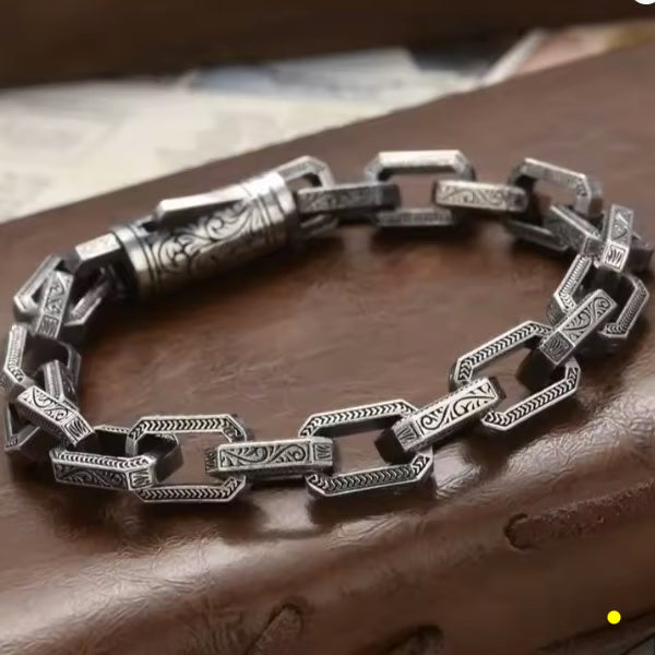 Bracelet Homme & Femme – Keanu - Fermoir Gravé Tribal