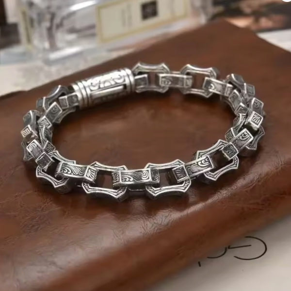 Bracelet Homme & Femme – Keanu - Fermoir Gravé Tribal