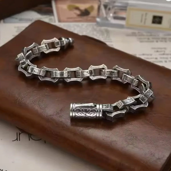 Bracelet Homme & Femme – Keanu - Fermoir Gravé Tribal