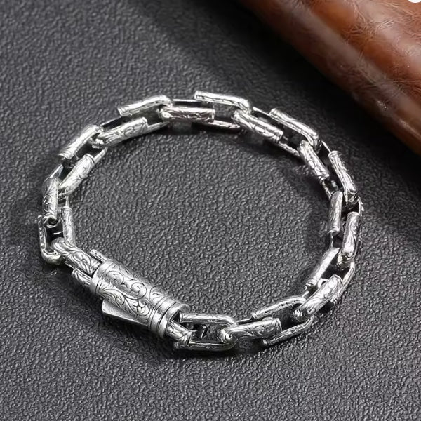 Bracelet Homme & Femme – Keanu - Fermoir Gravé Tribal