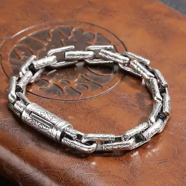 Bracelet Homme & Femme – Keanu - Fermoir Gravé Tribal