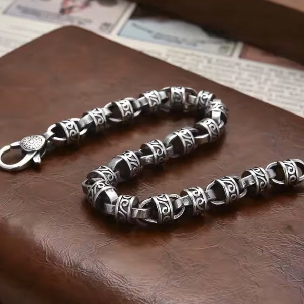 Bracelet Homme & Femme – Keanu - Fermoir Gravé Tribal