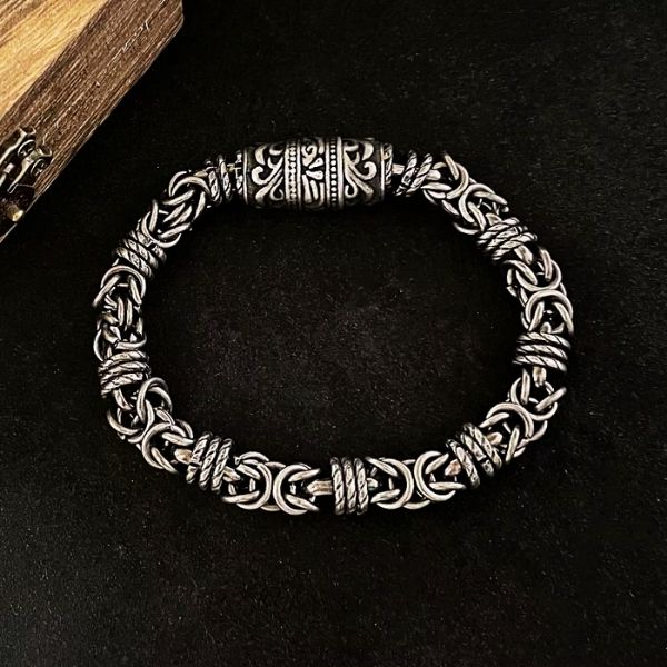 Bracelet Maori Homme en Acier Inoxydable – Élégance et Symbole Tribal