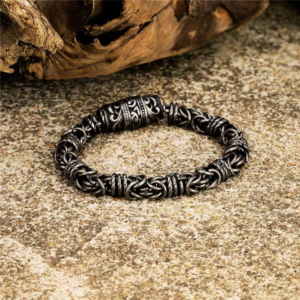 Bracelet Maori Homme en Acier Inoxydable – Élégance et Symbole Tribal