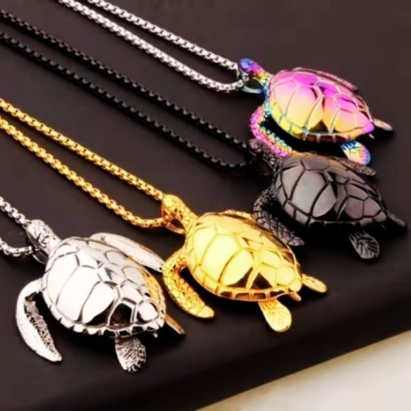Collier Tortue Métal – Symbole de sagesse et de longévité