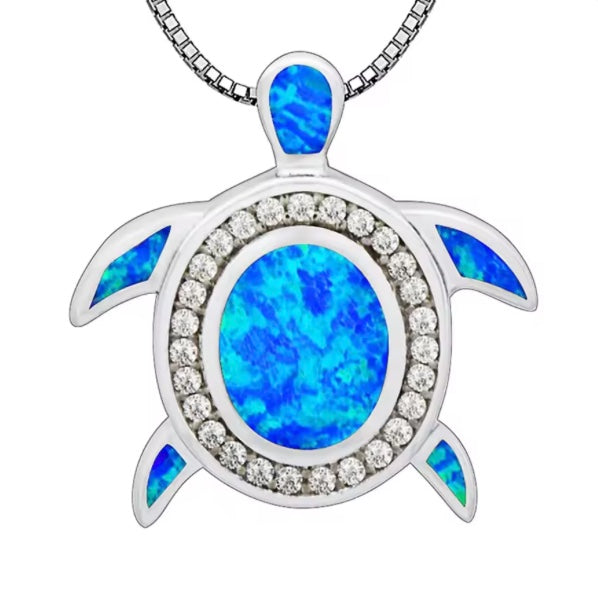 Collier Tortue Bleue – Pendentif Symbolique et Élégant