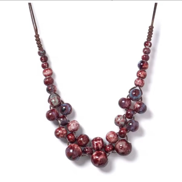 Collier en Céramique Colorée – Élégance Ethnique Made in Martinique