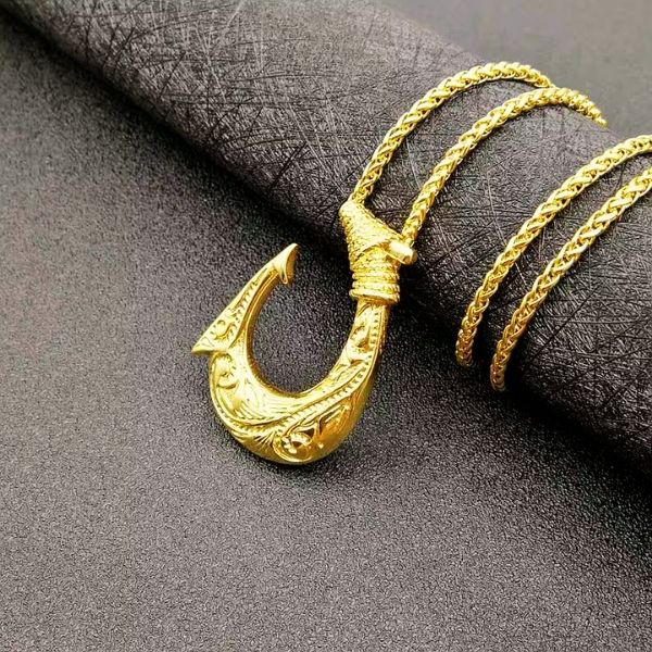 Collier Hei Matau Maori - Collier de protection doré- Polynésie / Nouvelle Zélande