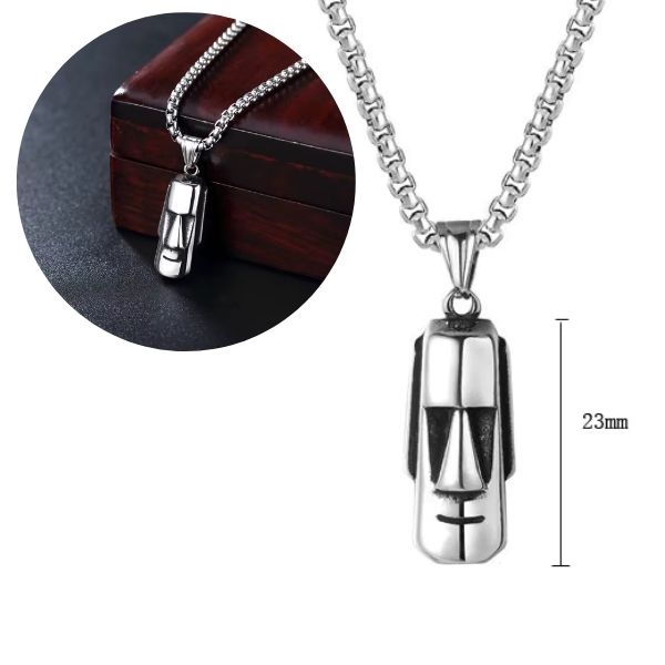Collier Unisexe Moai – L’esprit de l’île de Pâques en pendentif