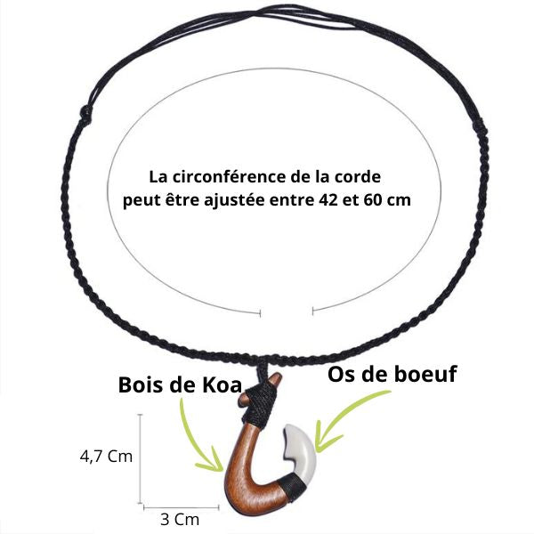 Collier Pendentif Hei Matau Maori - Collier de protection - Polynésie / Nouvelle Zélande