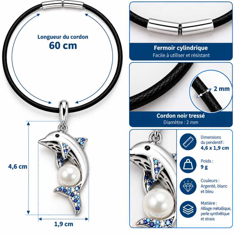 Collier Pendentif Nalini – Dauphin des Lagons - Ile Maurice