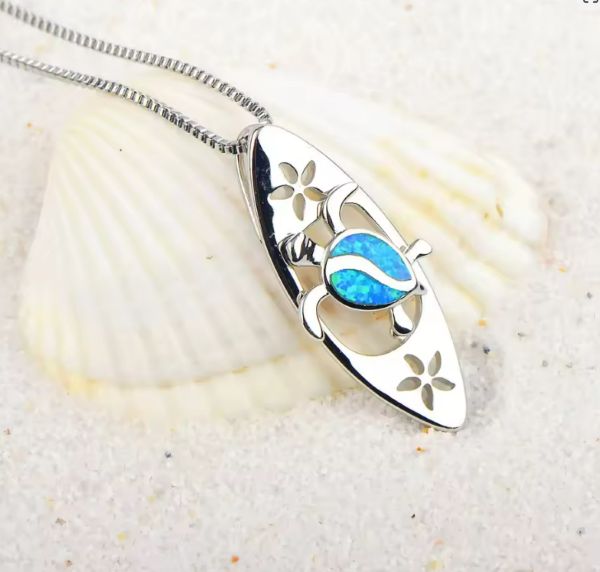 Collier Tortue Bleue – Bijou Tendance Femme