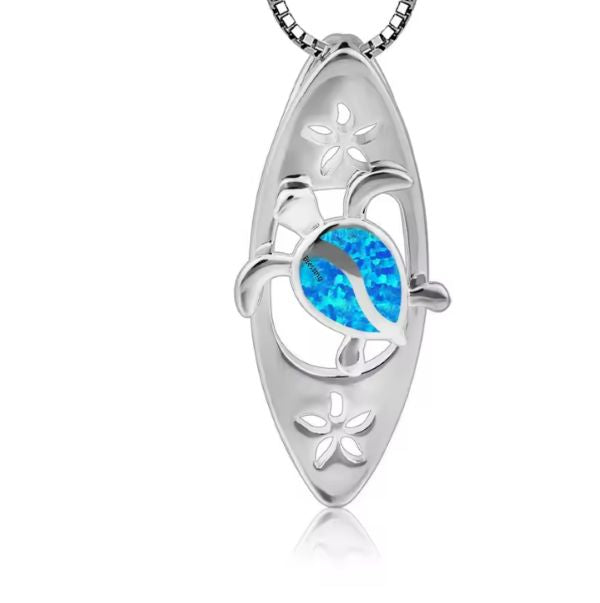 Collier Tortue Bleue – Bijou Tendance Femme