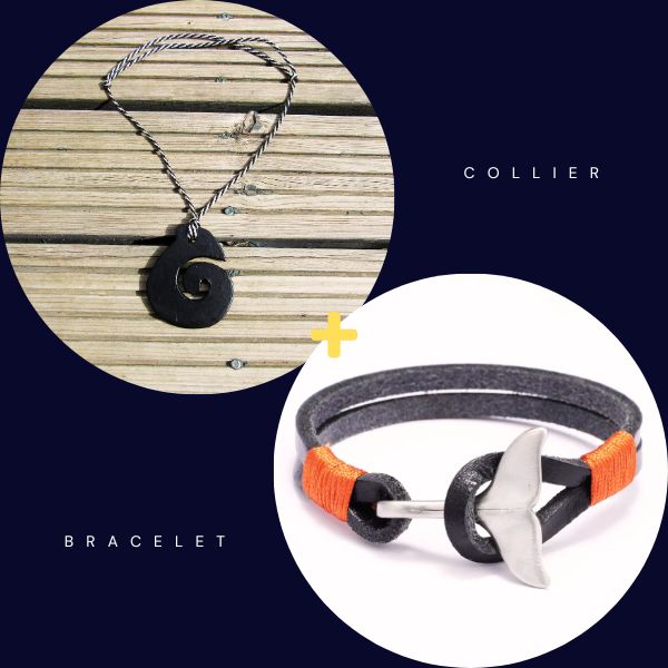 Offre Combo Hommes : Collier Pendentif et Bracelet Maori - Polynésie / Nouvelle Zélande