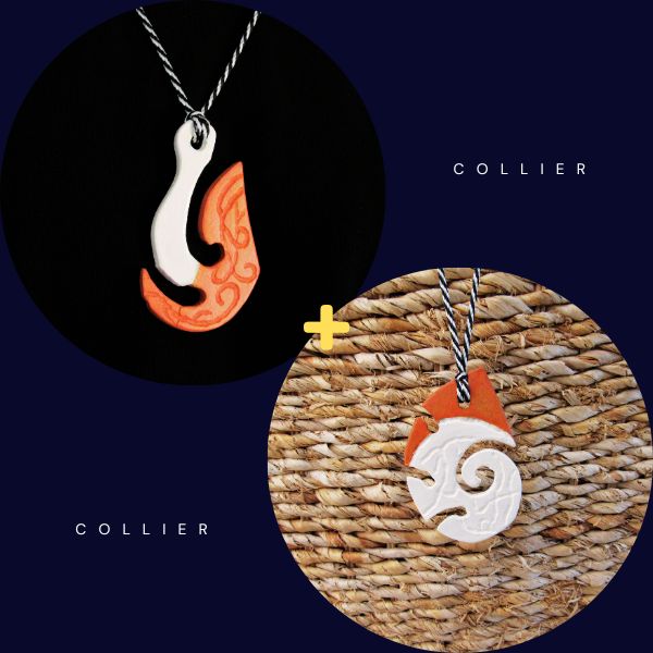 Offre Combo Femmes ou Hommes : Collier Pendentif et Bracelet Maori - Polynésie / Nouvelle Zélande