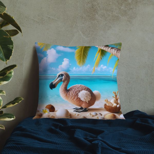 Coussin Déco Haut de Gamme - Le dodo l'embleme de l'île Maurice