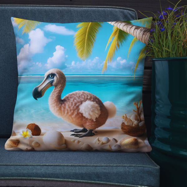 Coussin Déco Haut de Gamme - Le dodo l'embleme de l'île Maurice