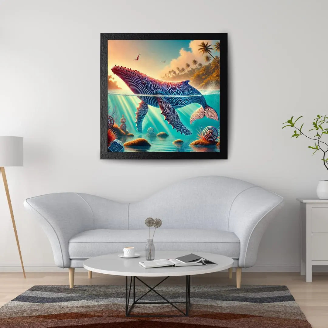 Pacifique : La Majestueuse Baleine Maori - Vibrant Maori Artwork, Printable Digital Download, Traditional New Zealand Maori Design