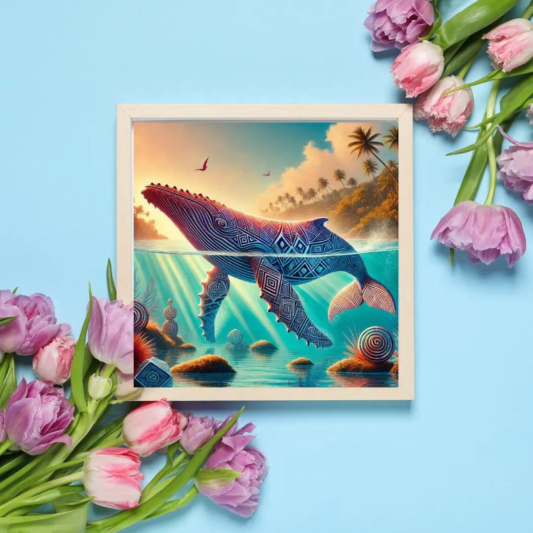 Pacifique : La Majestueuse Baleine Maori - Vibrant Maori Artwork, Printable Digital Download, Traditional New Zealand Maori Design